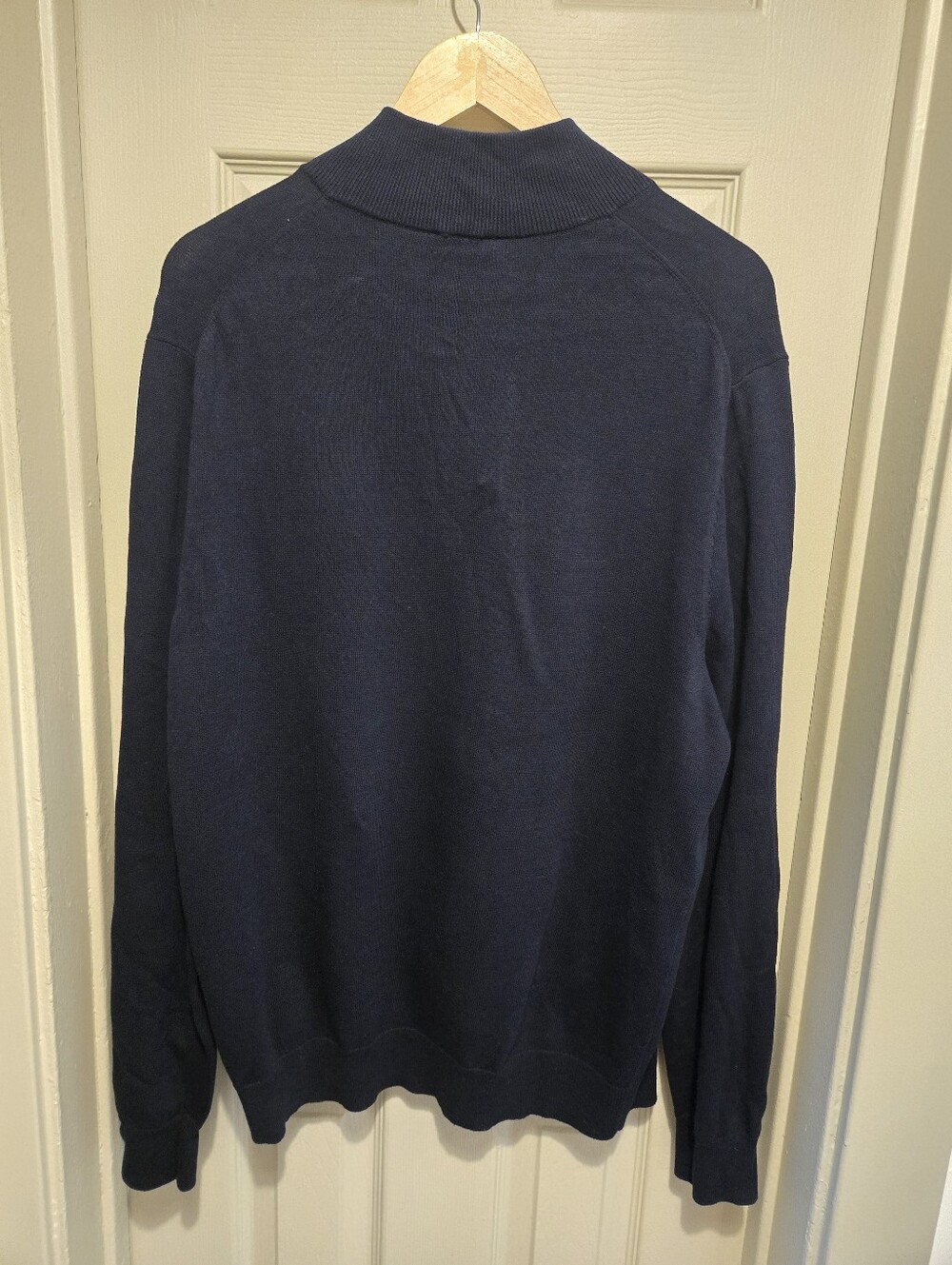 Jos. A. Bank Dark Navy Tailored Fit Pima Cotton 1/4-Zip Sweater Sz XL - Picture 5 of 5
